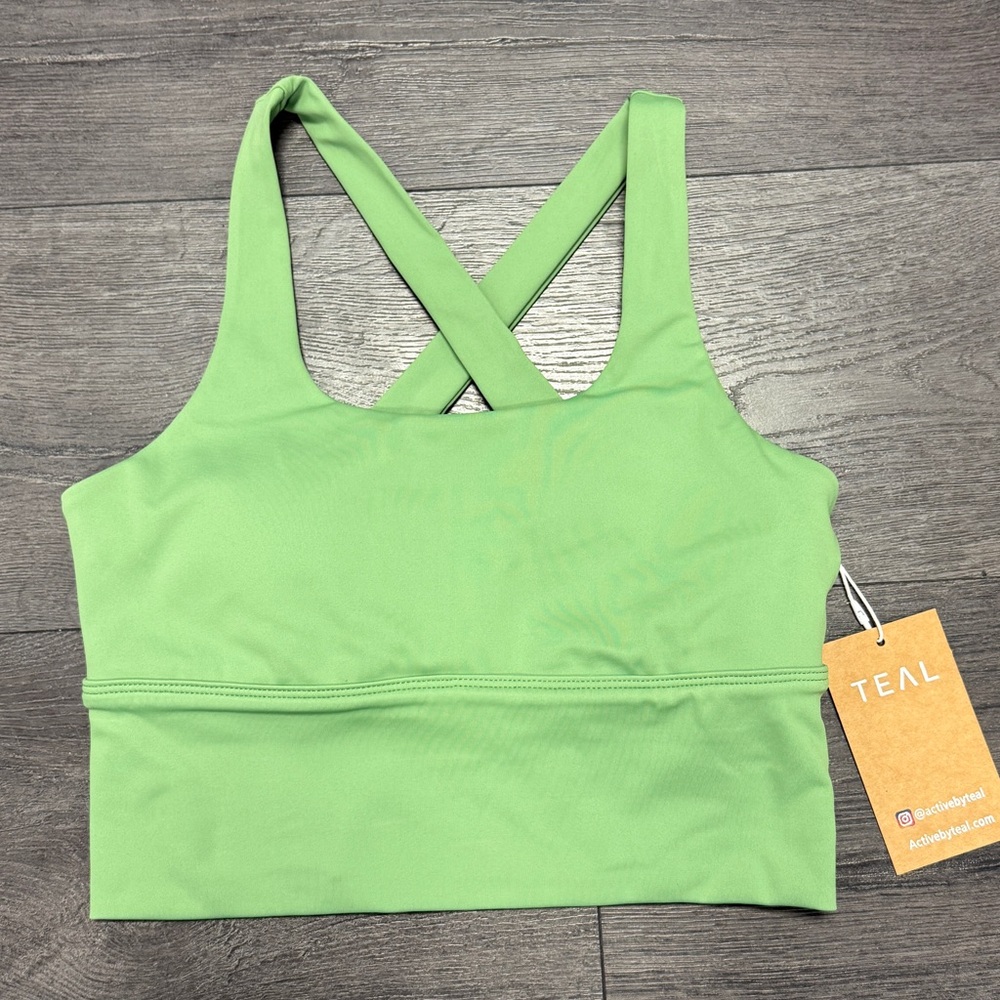 Active By Teal Sports Bra Tank in Matcha Green